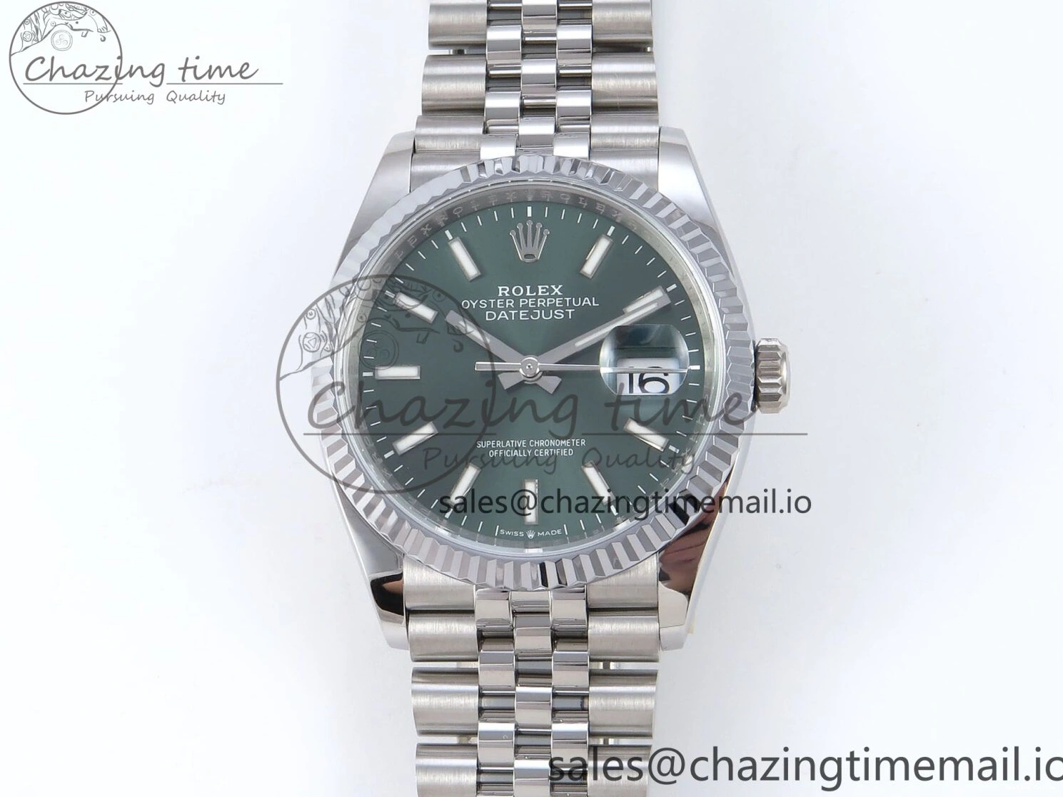 0118 DateJust 36 126234 QF+ 1:1 Best Edition 904L Steel Green Stick Dial on SS Jubilee Bracelet VR Soft 925
